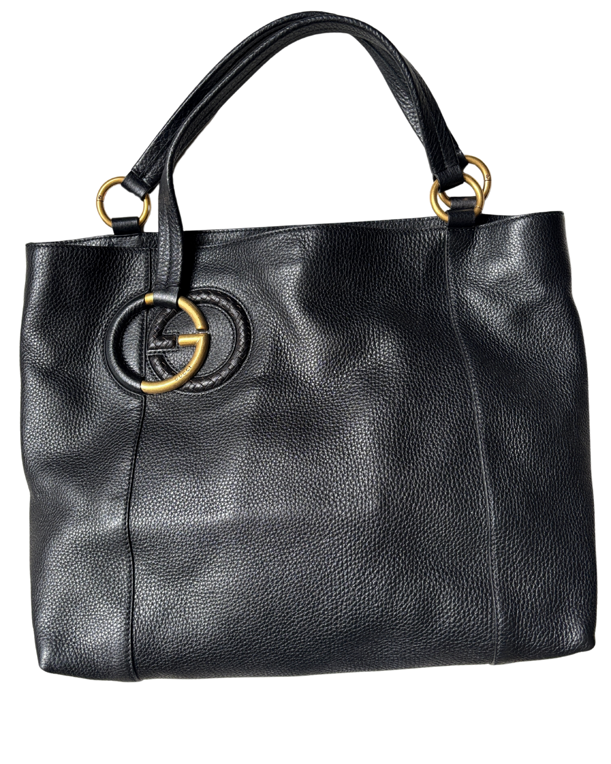 GUCCI Pebbled Calfskin Tote Bag