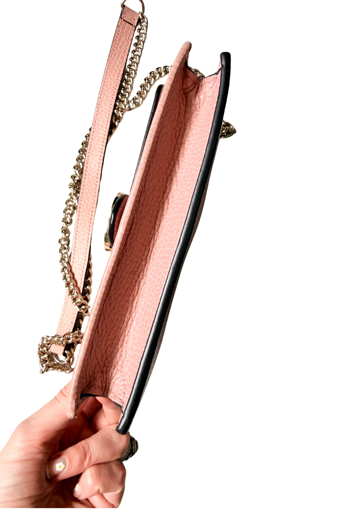 Gucci Pink Pebbled Leather Interlocking G WOC