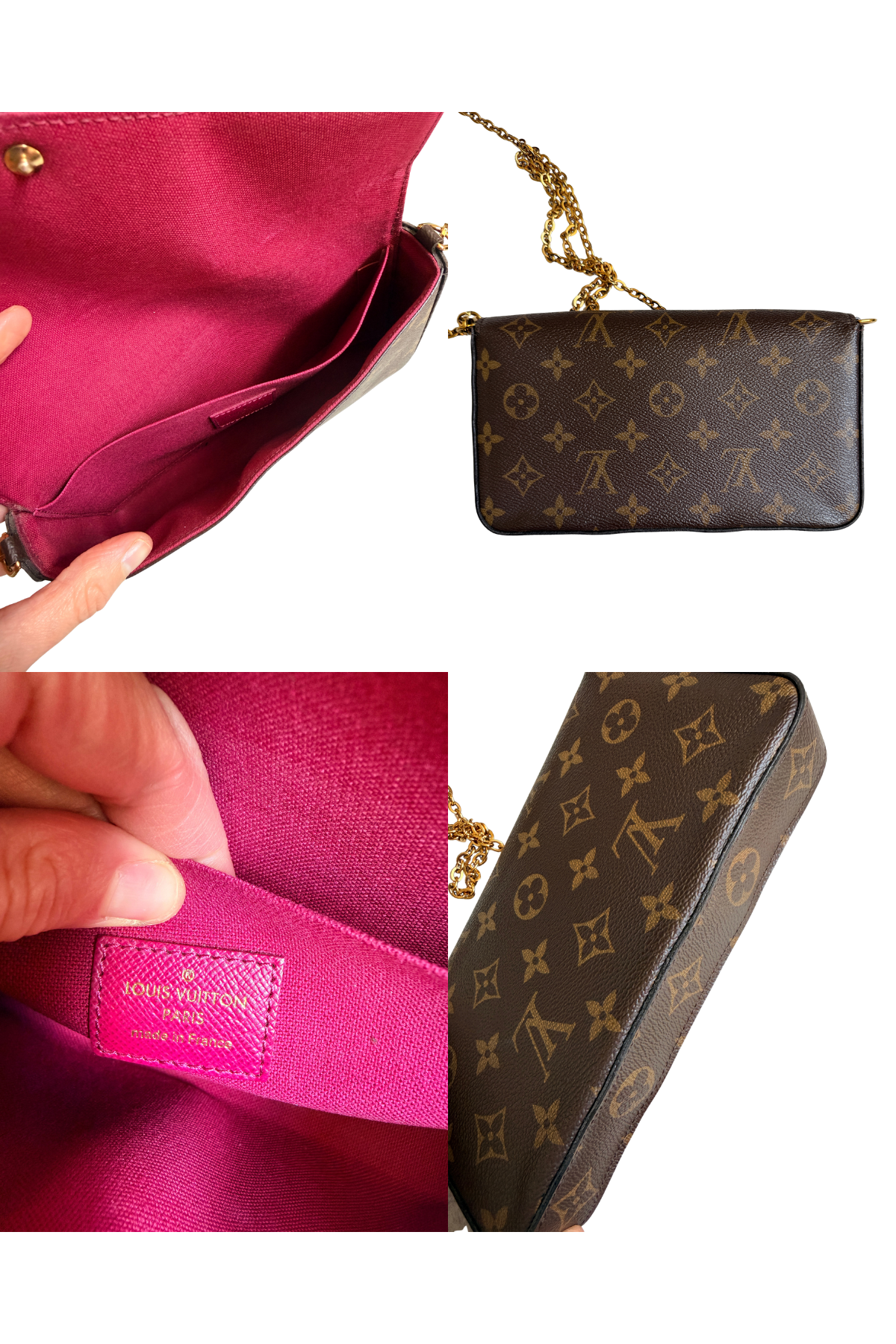 Louis Vuitton Pochette Félicie Monogram Fuchsia | Full Set | 2016