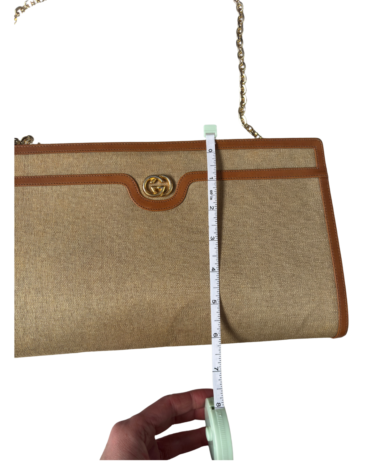 Gucci RARE Vintage Brown Canvas Clutch 2-Way Bag