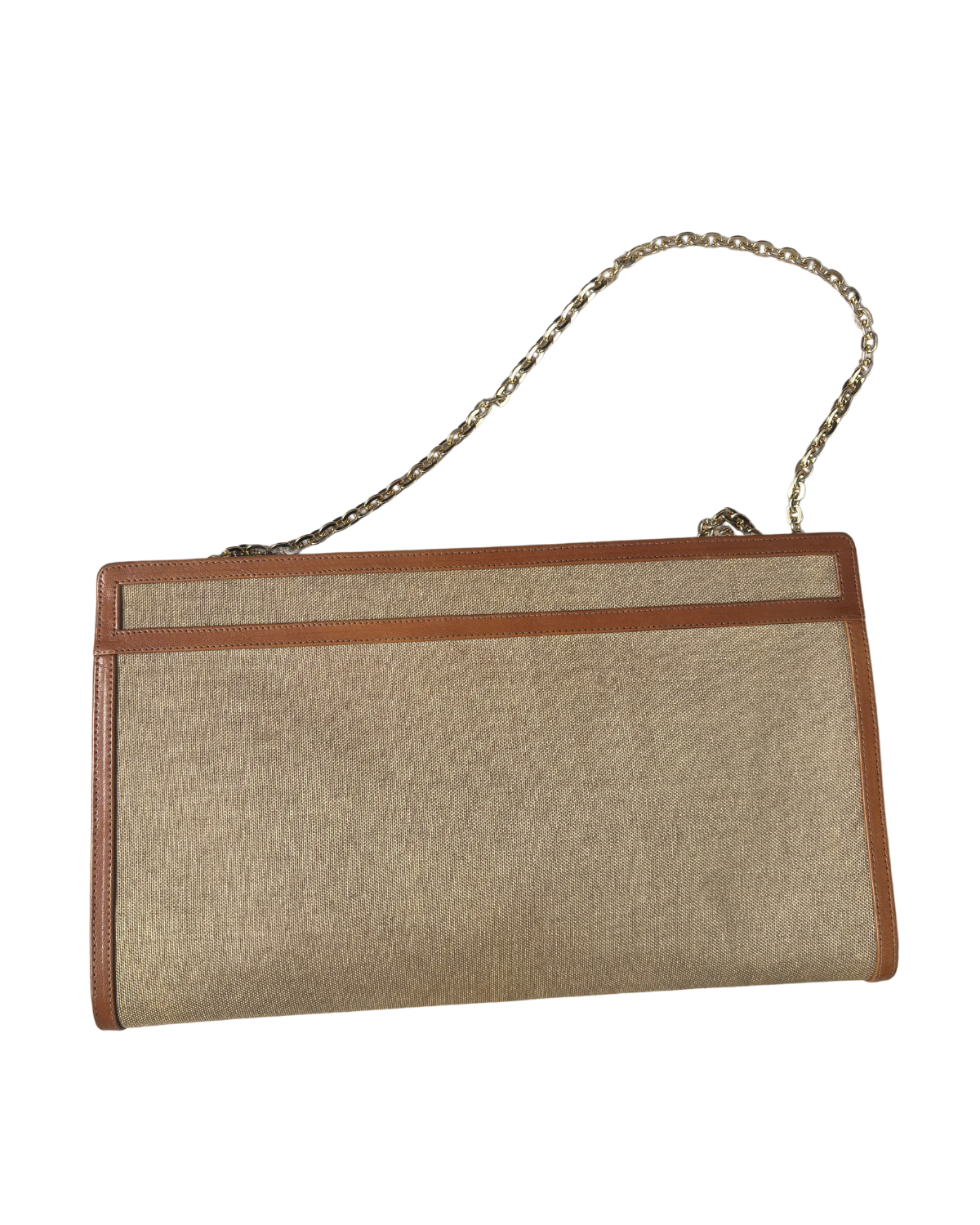 Gucci RARE Vintage Brown Canvas Clutch 2-Way Bag