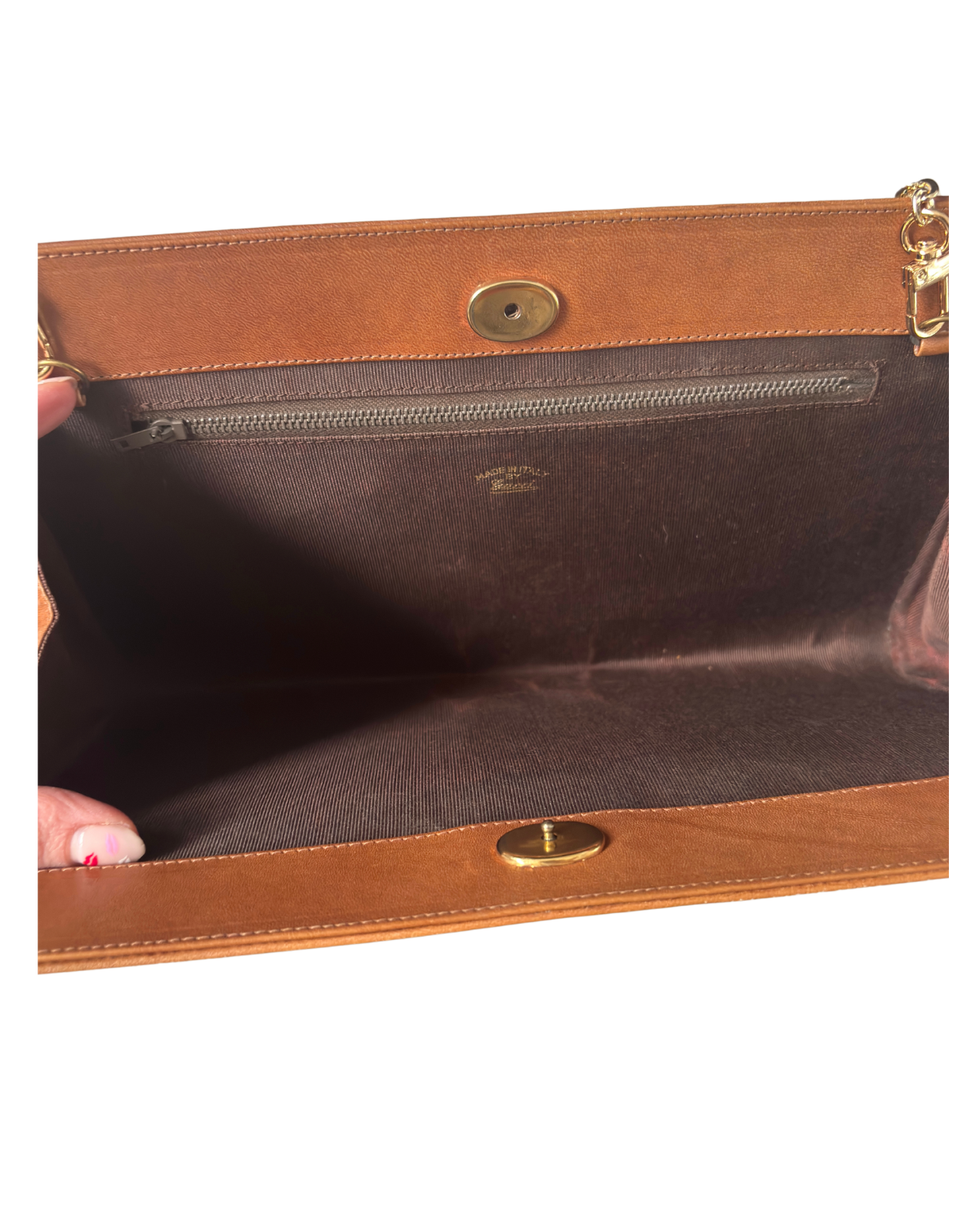 Gucci RARE Vintage Brown Canvas Clutch 2-Way Bag