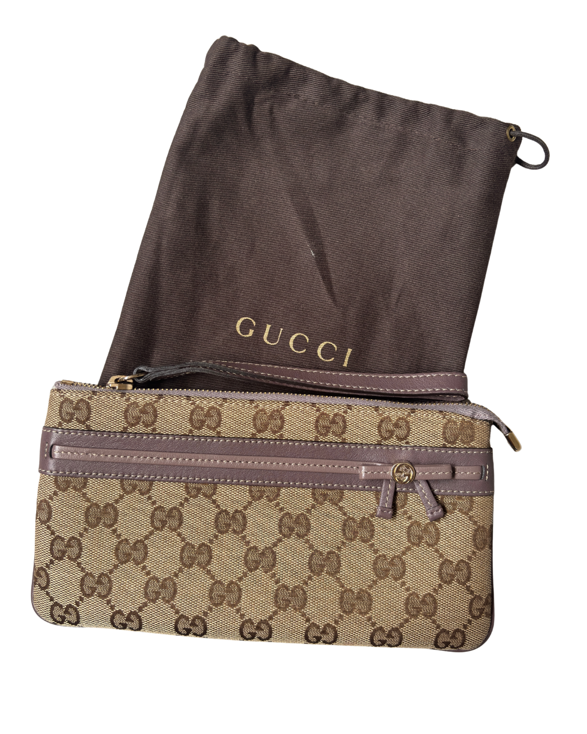 Gucci GG Canvas Wristlet with Bow