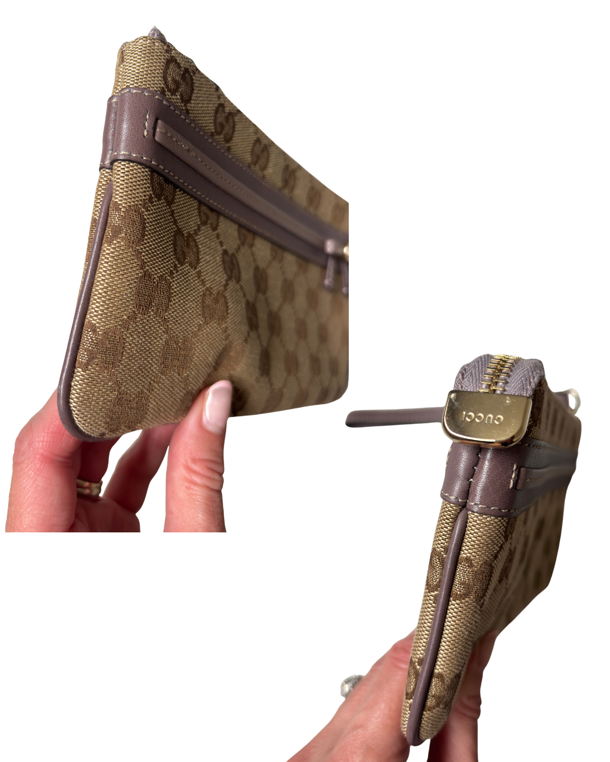 Gucci GG Canvas Wristlet with Bow