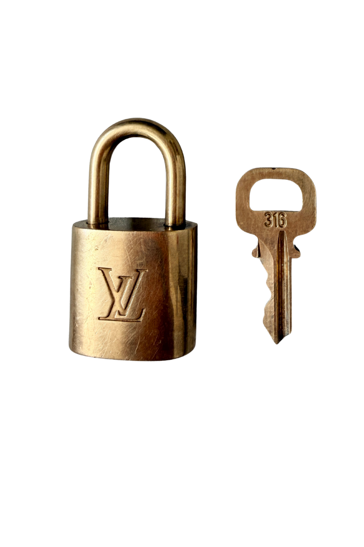 Louis Vuitton Vintage Brass Lock & Key #316