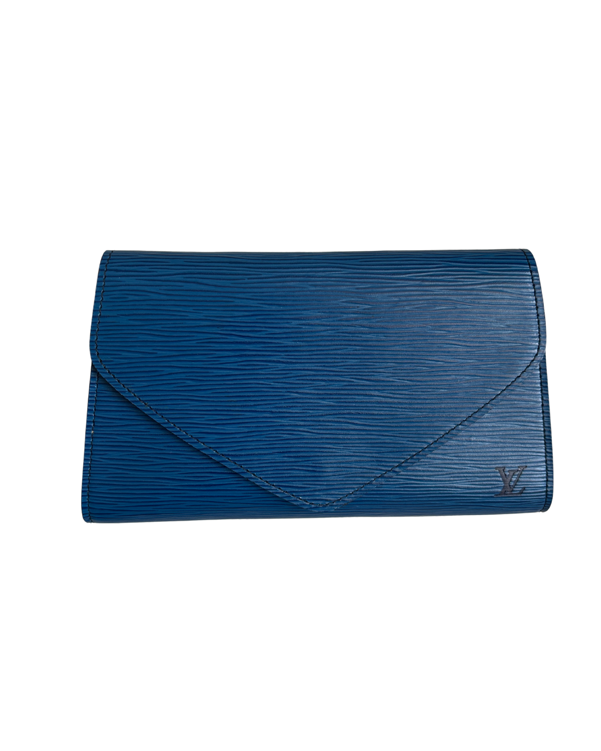 Louis Vuitton Art Deco Toledo Blue Epi Leather Clutch PM