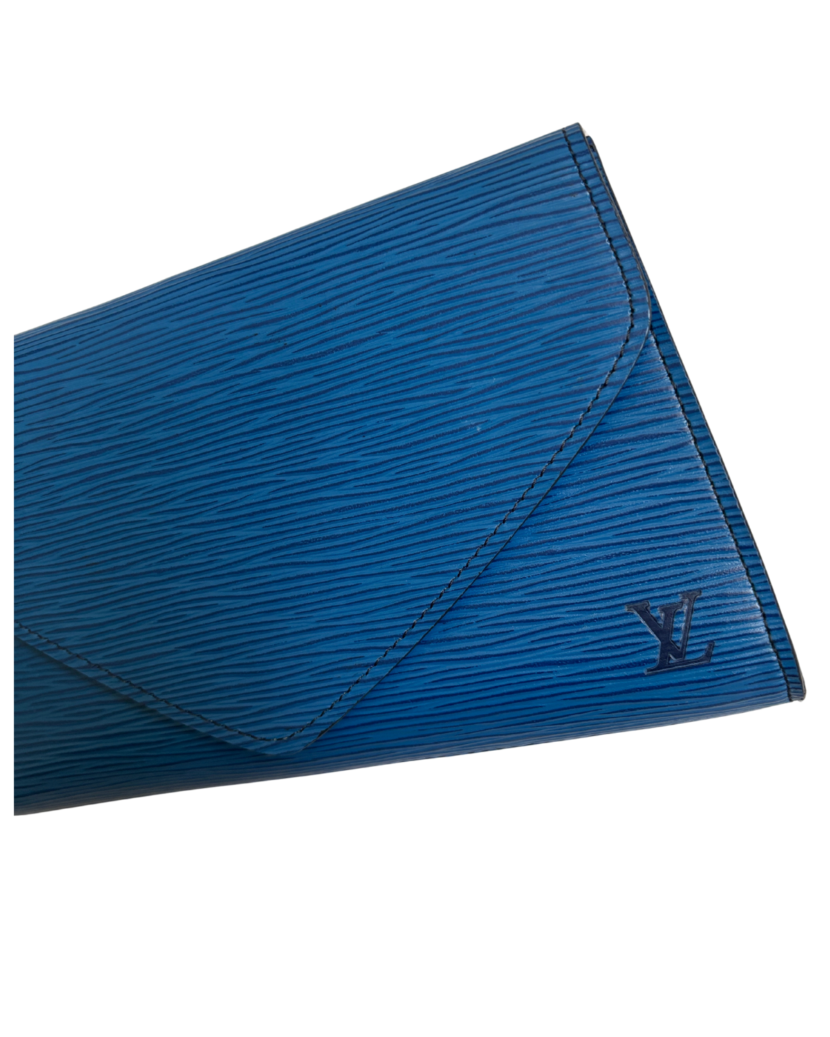 Louis Vuitton Art Deco Toledo Blue Epi Leather Clutch PM