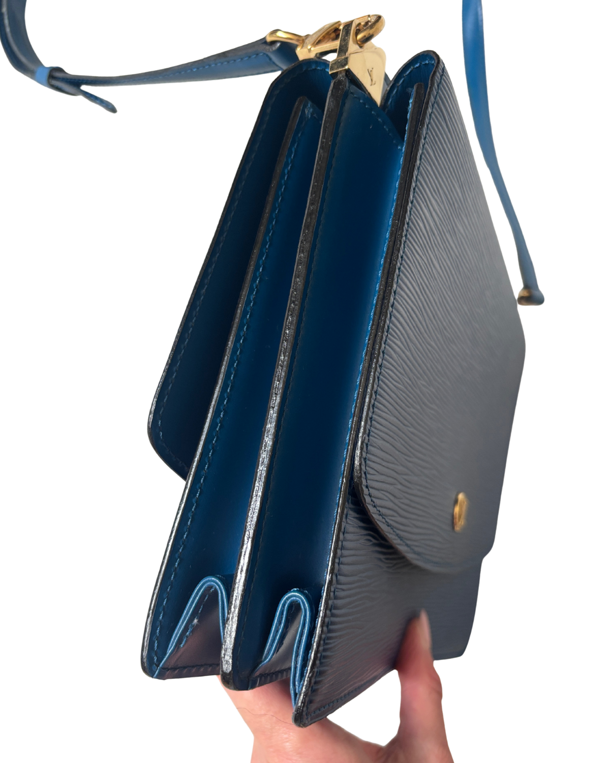 Louis Vuitton Grenelle Toledo Blue Épi Leather 2Way Bag (1995)