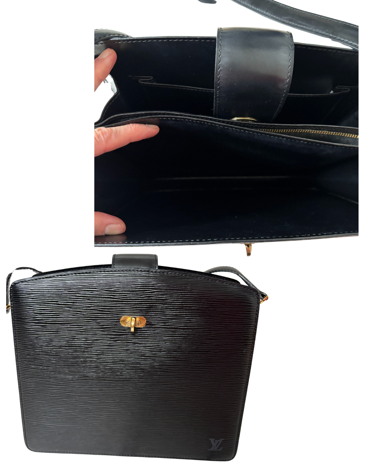 Louis Vuitton Black Epi Leather Capucine Bag