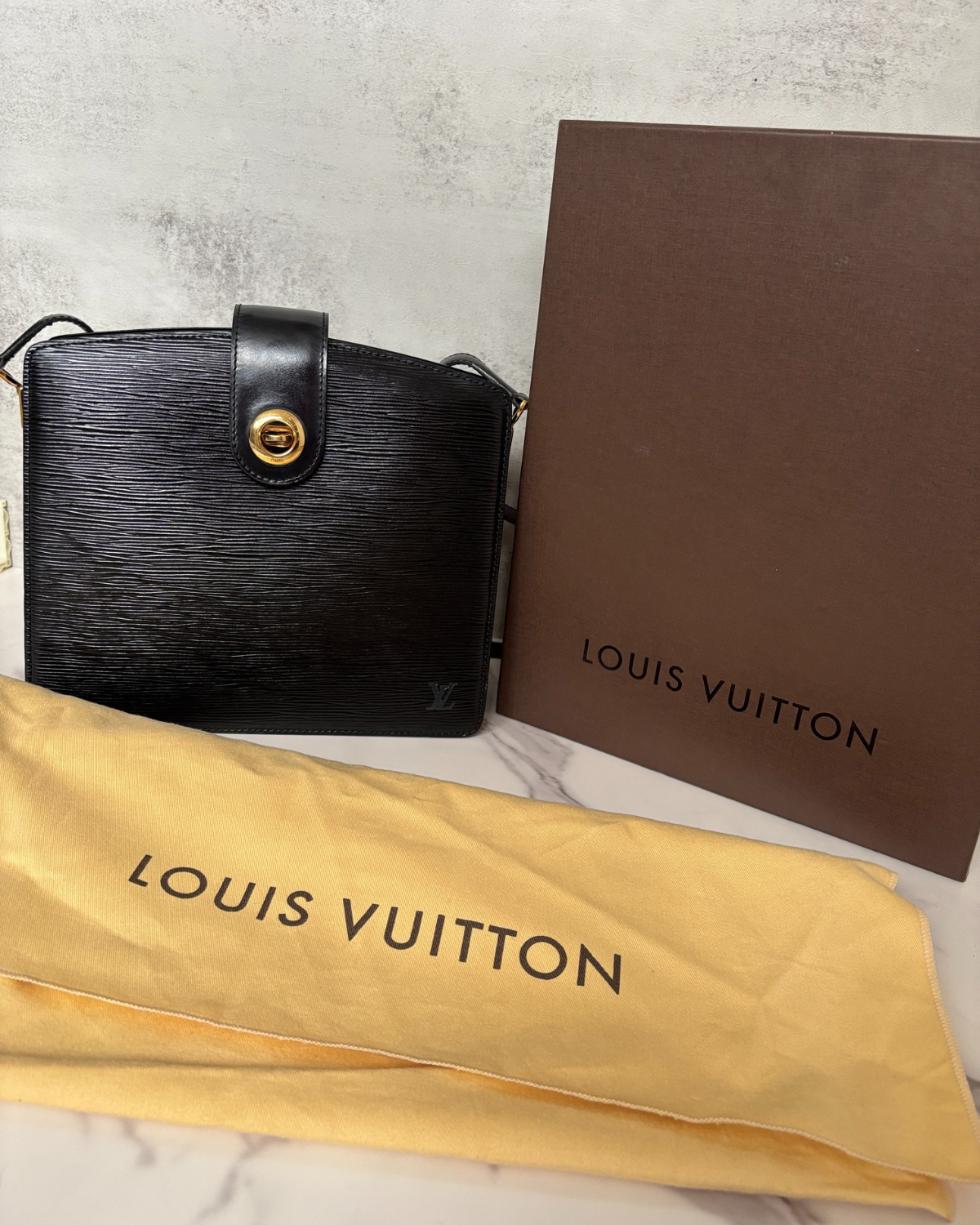 Louis Vuitton Black Epi Leather Capucine Bag
