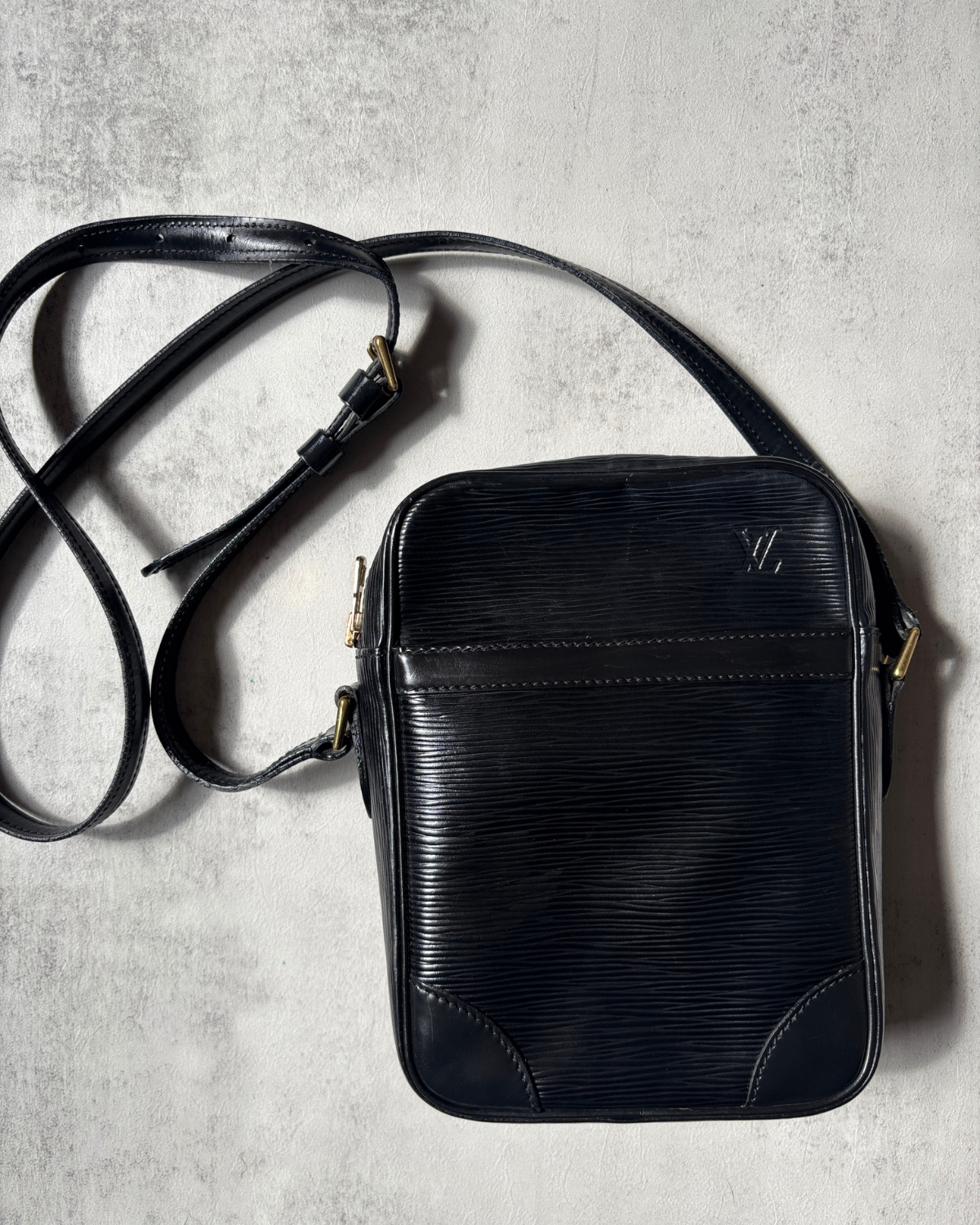 Louis Vuitton Black Epi Danube Crossbody (1989)