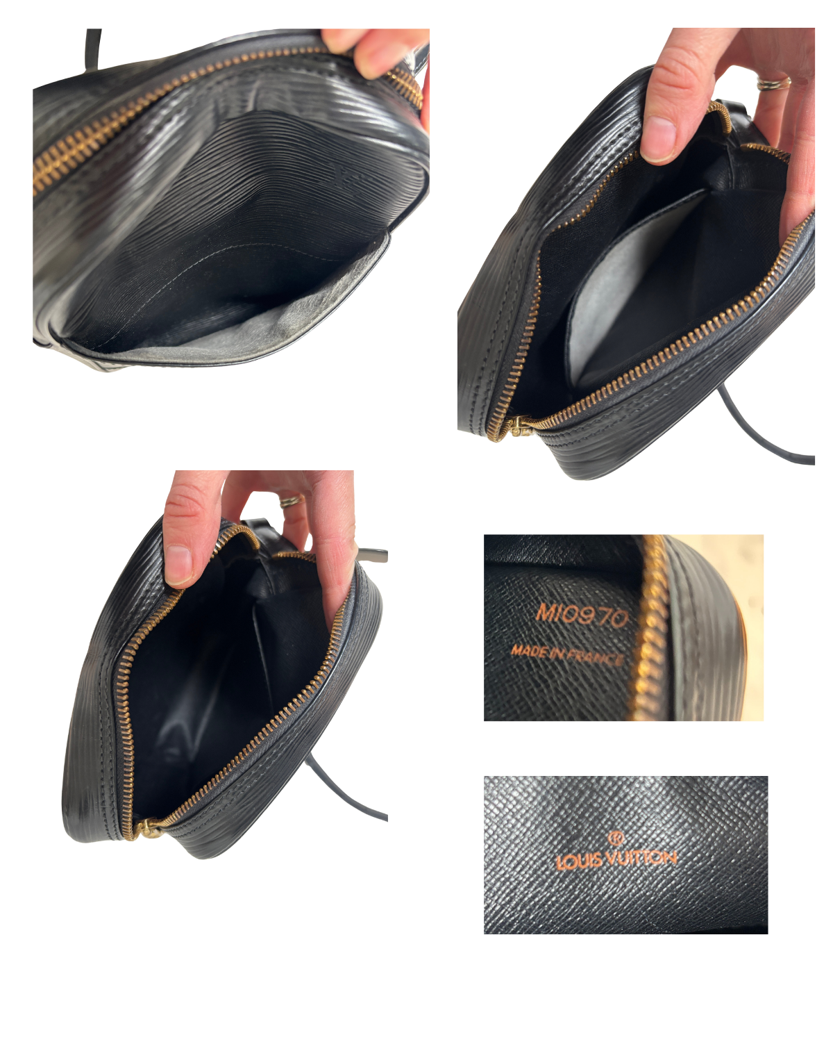 Louis Vuitton Black Epi Danube Crossbody (1990)