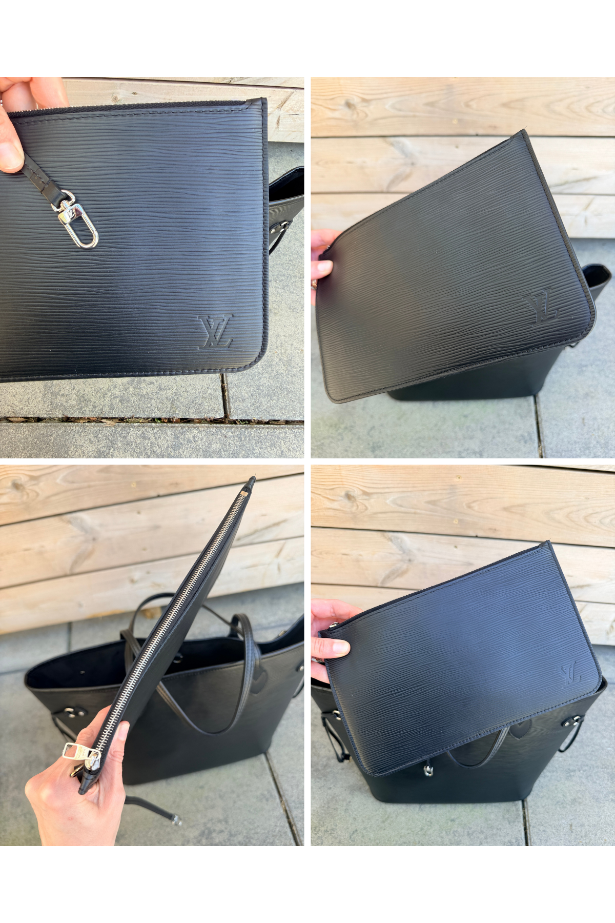 Louis Vuitton Epi Neverfull MM Black with Pouch (2015)