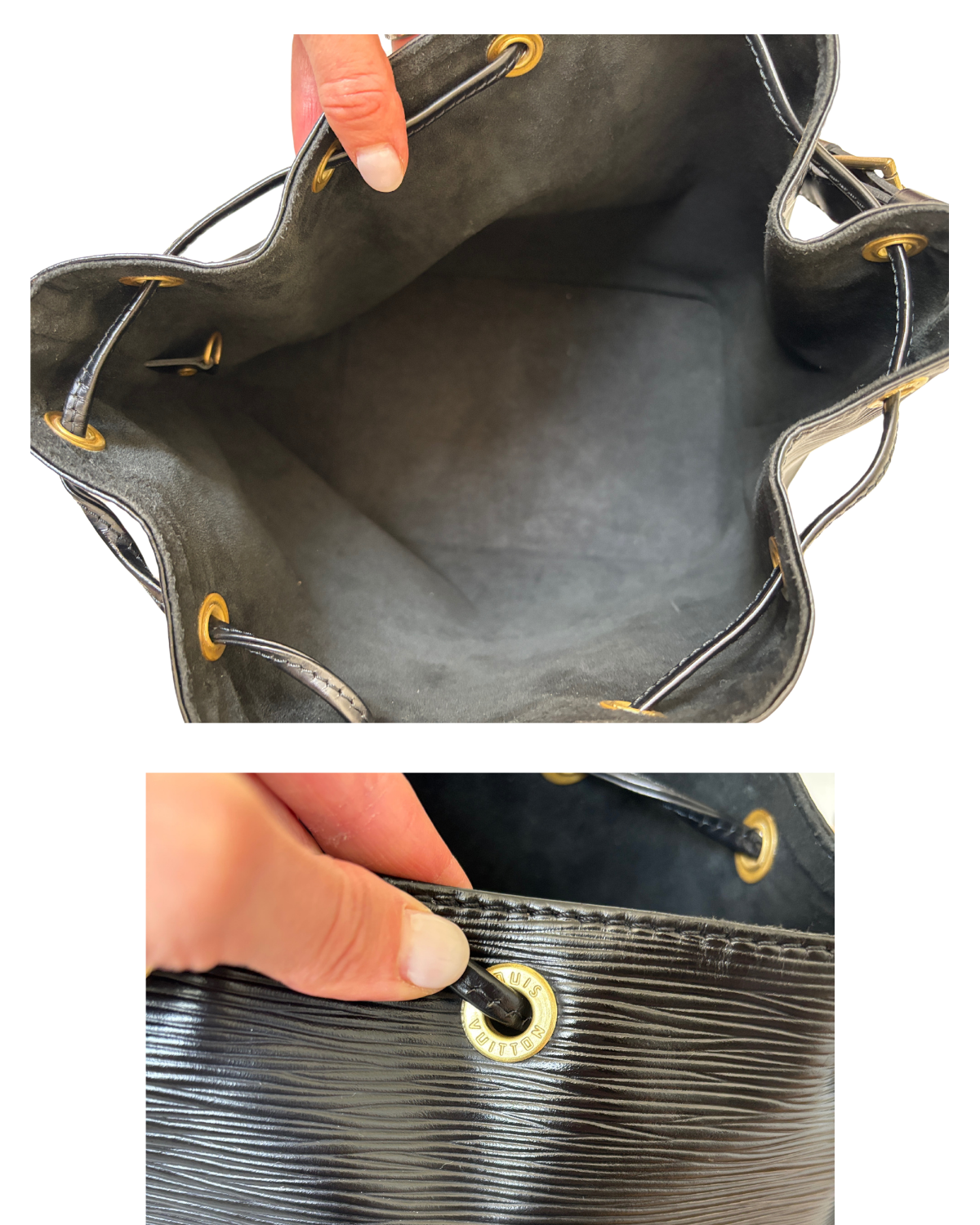 Vintage Louis Vuitton Black Epi Petite Noé Shoulder Bag (1995)