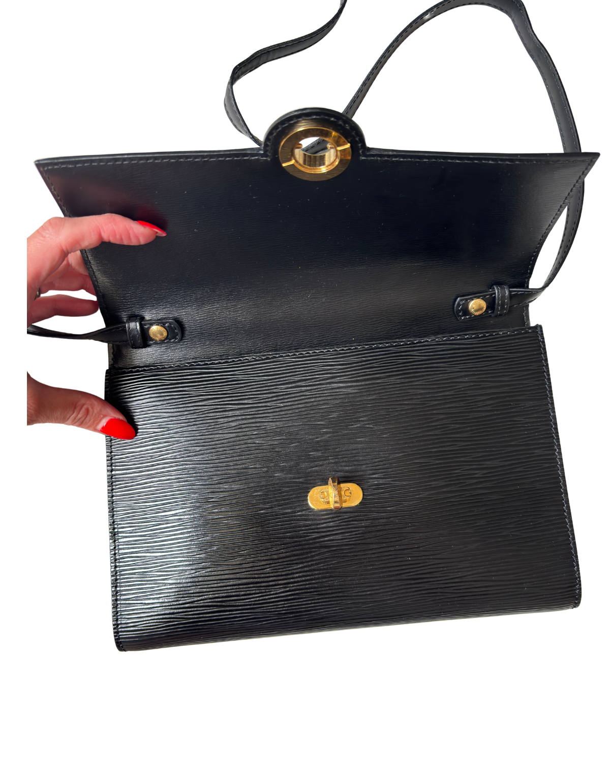 Louis Vuitton Black Epi Leather Arche Shoulder Bag (1994)