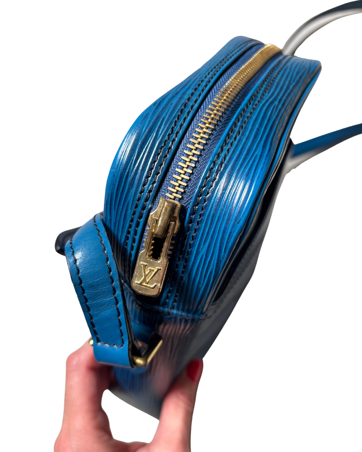 Louis Vuitton Toledo Blue Epi Danube Crossbody (1991)