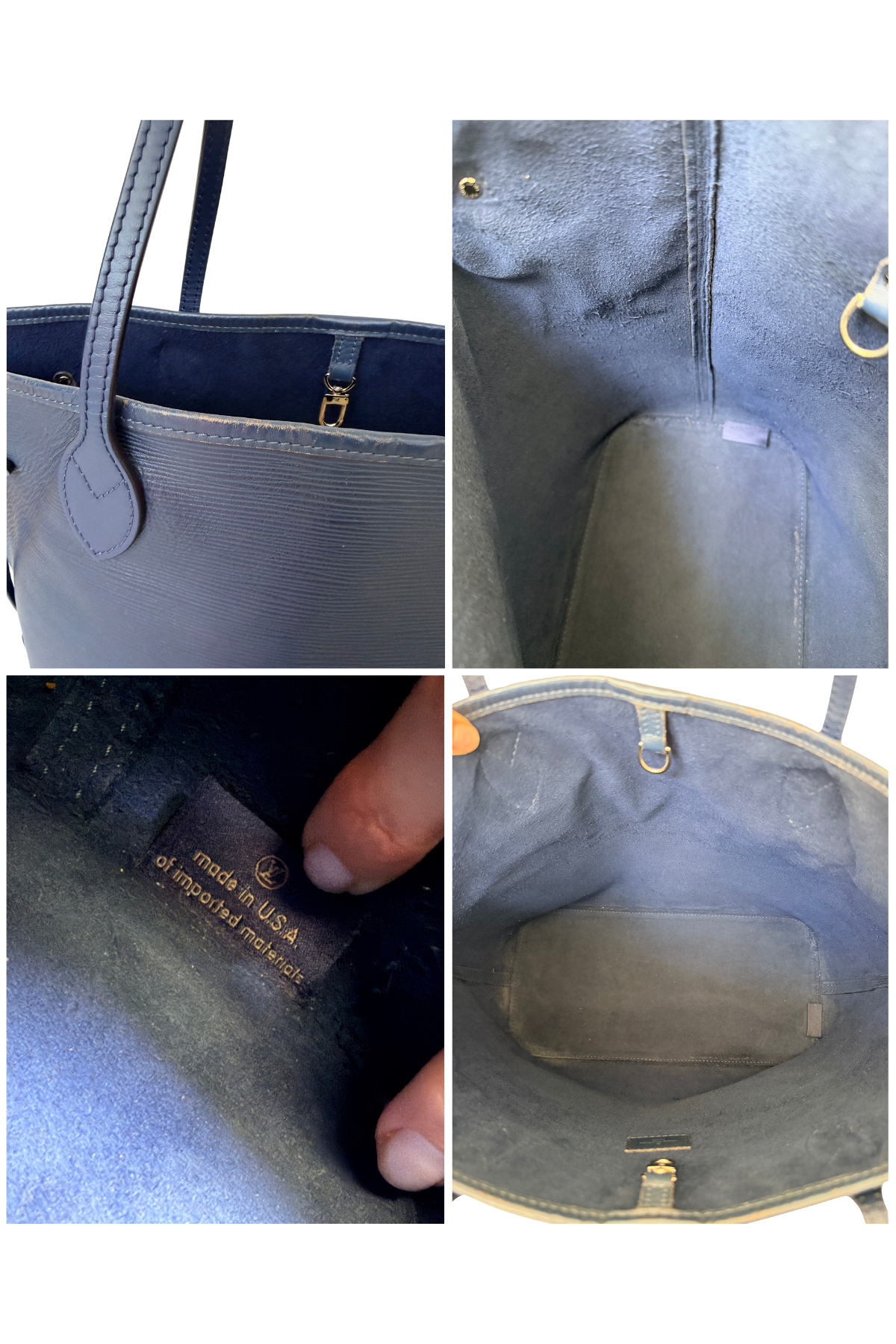 Louis Vuitton Marine Blue Epi Neverfull MM| Rare | Made in USA