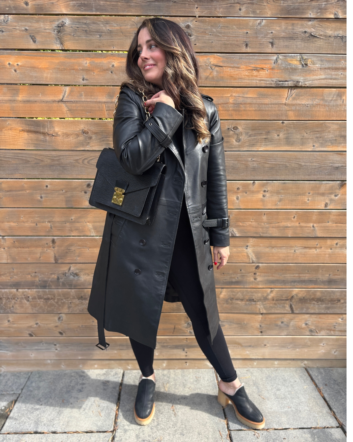 Vintage Louis Vuitton Black Epi Marceau Handbag (1994) Generic Chain / Strap Included