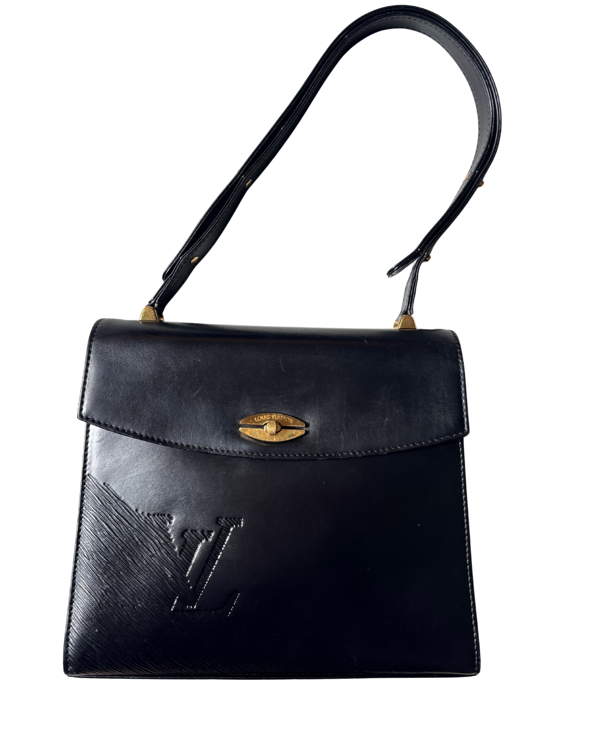 RARE Louis Vuitton Opéra (Sparta) Black Epi / Smooth Leather Shoulder Bag (1991)