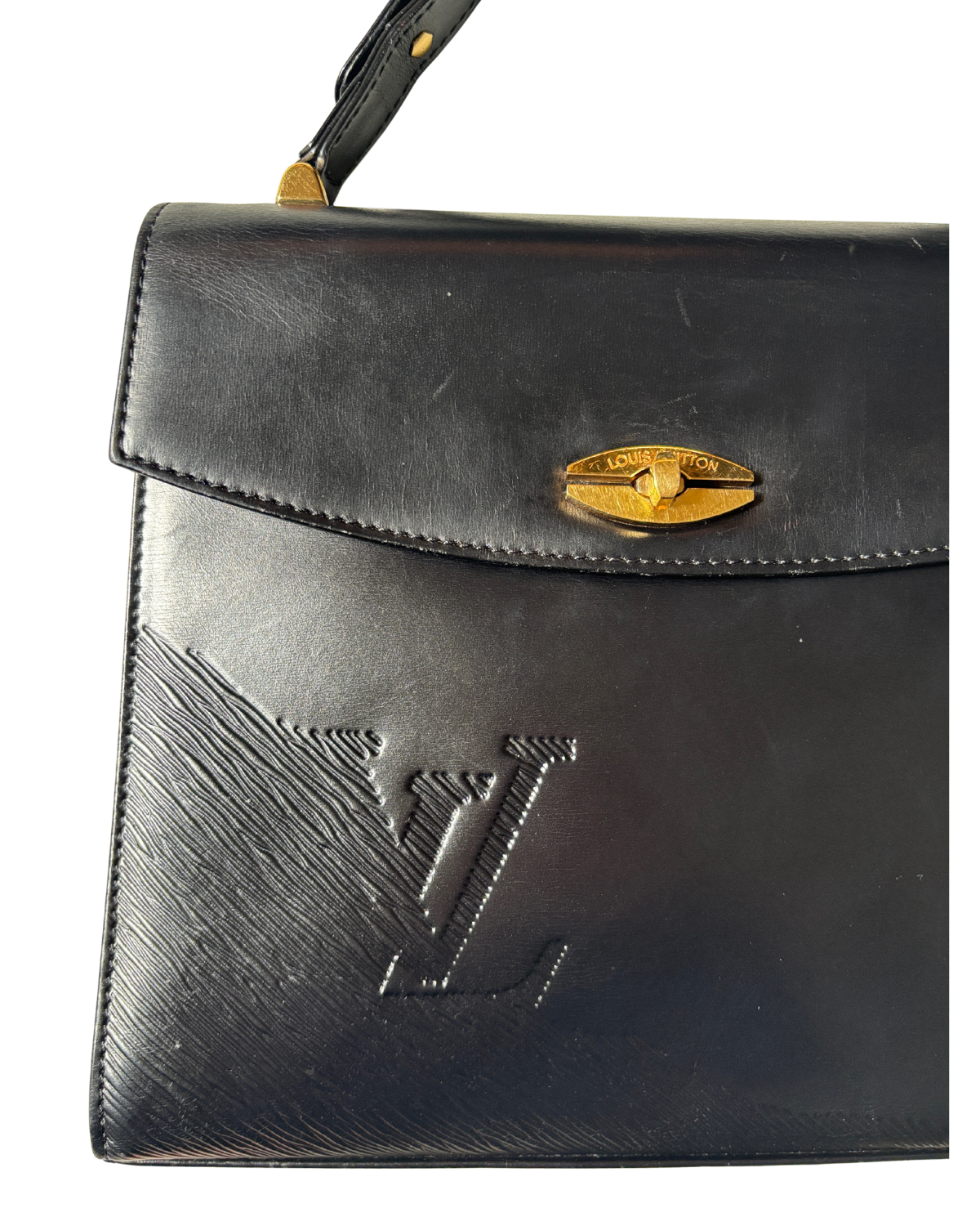RARE Louis Vuitton Opéra (Sparta) Black Epi / Smooth Leather Shoulder Bag (1991)