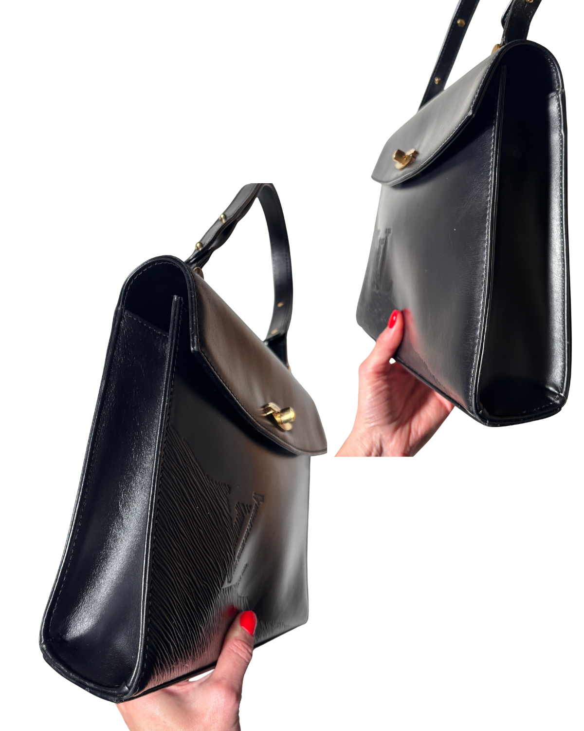 RARE Louis Vuitton Opéra (Sparta) Black Epi / Smooth Leather Shoulder Bag (1991)