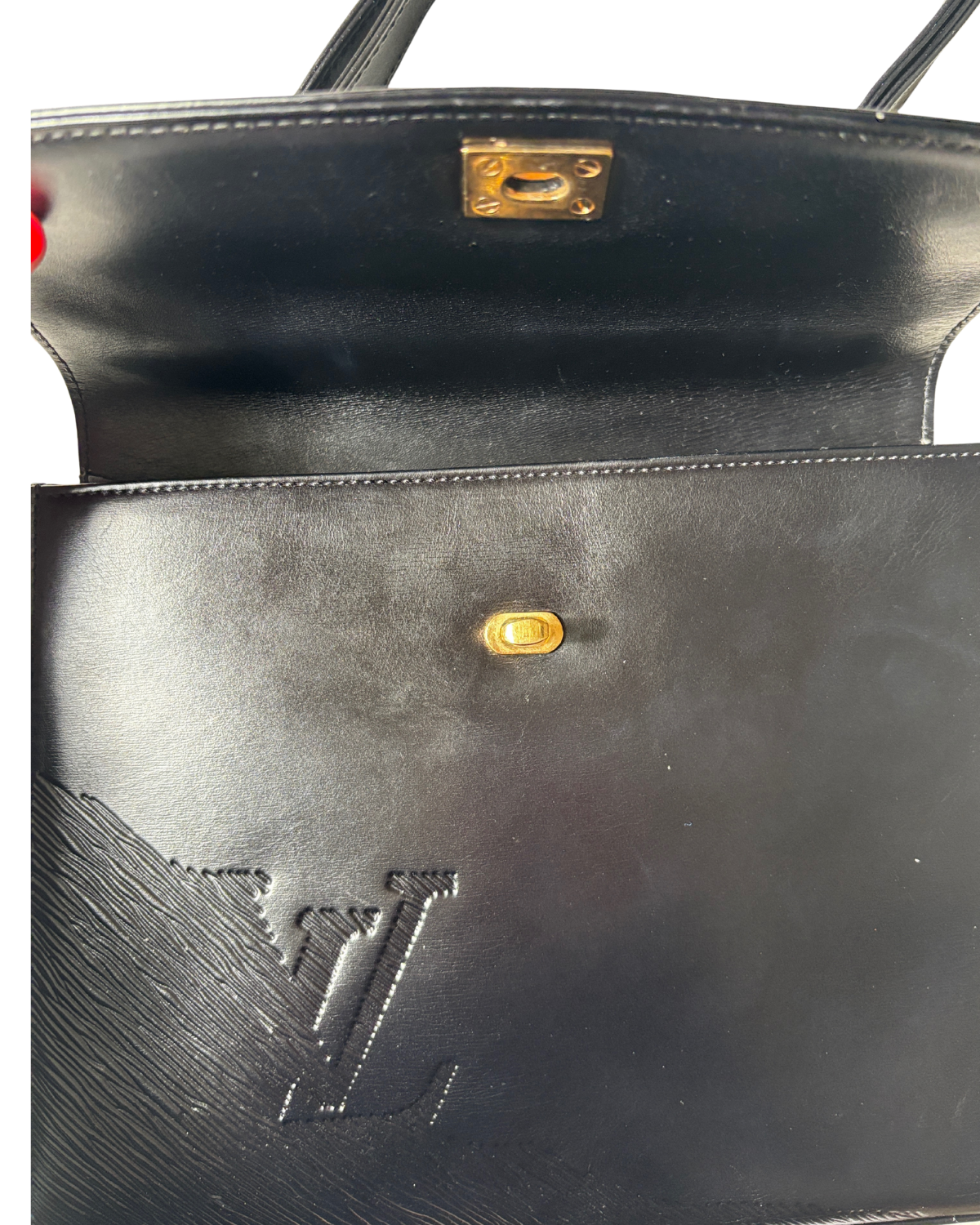 RARE Louis Vuitton Opéra (Sparta) Black Epi / Smooth Leather Shoulder Bag (1991)