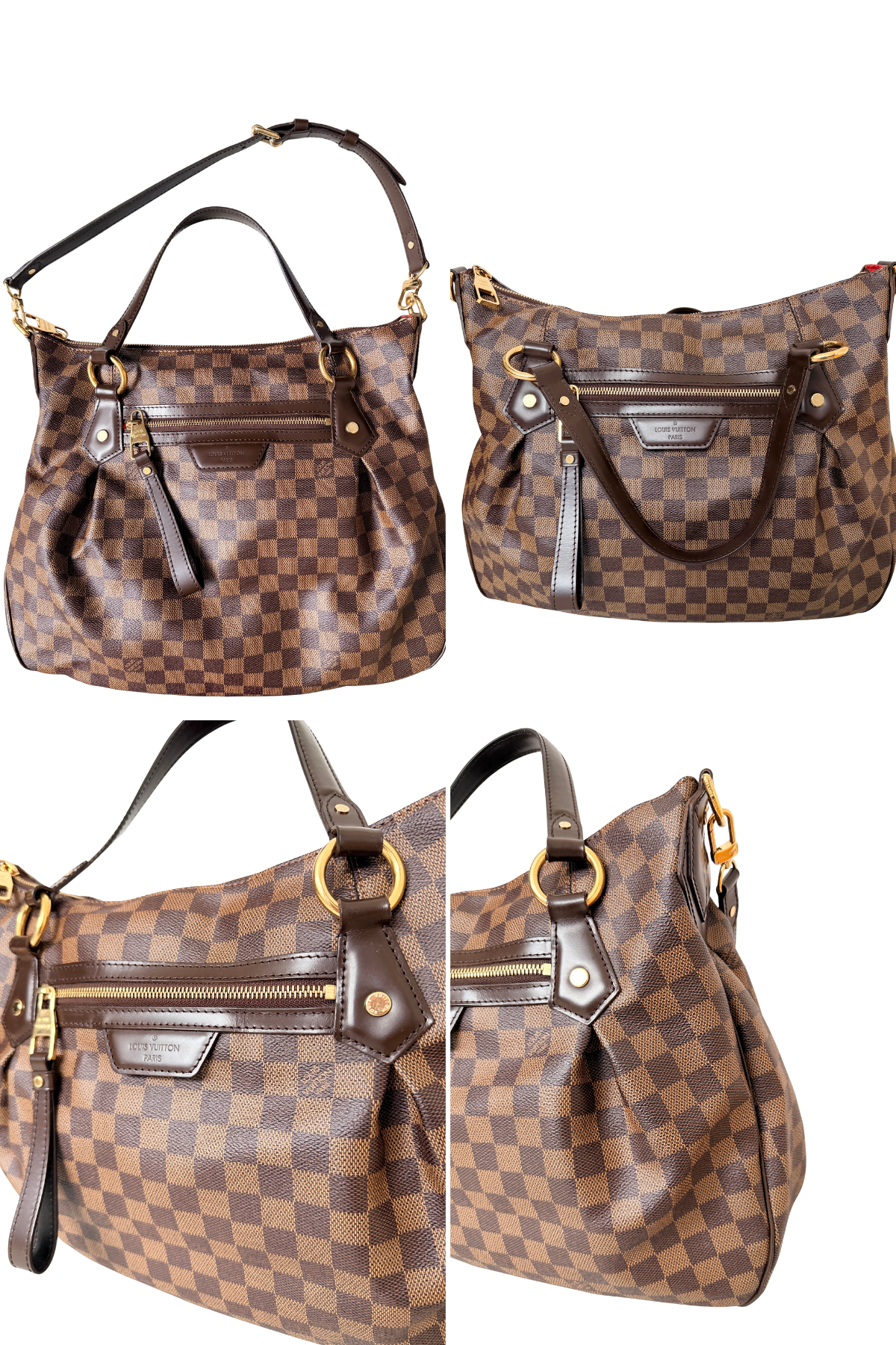 Louis Vuitton Damier Ebene Evora MM Shoulder Bag (2011)