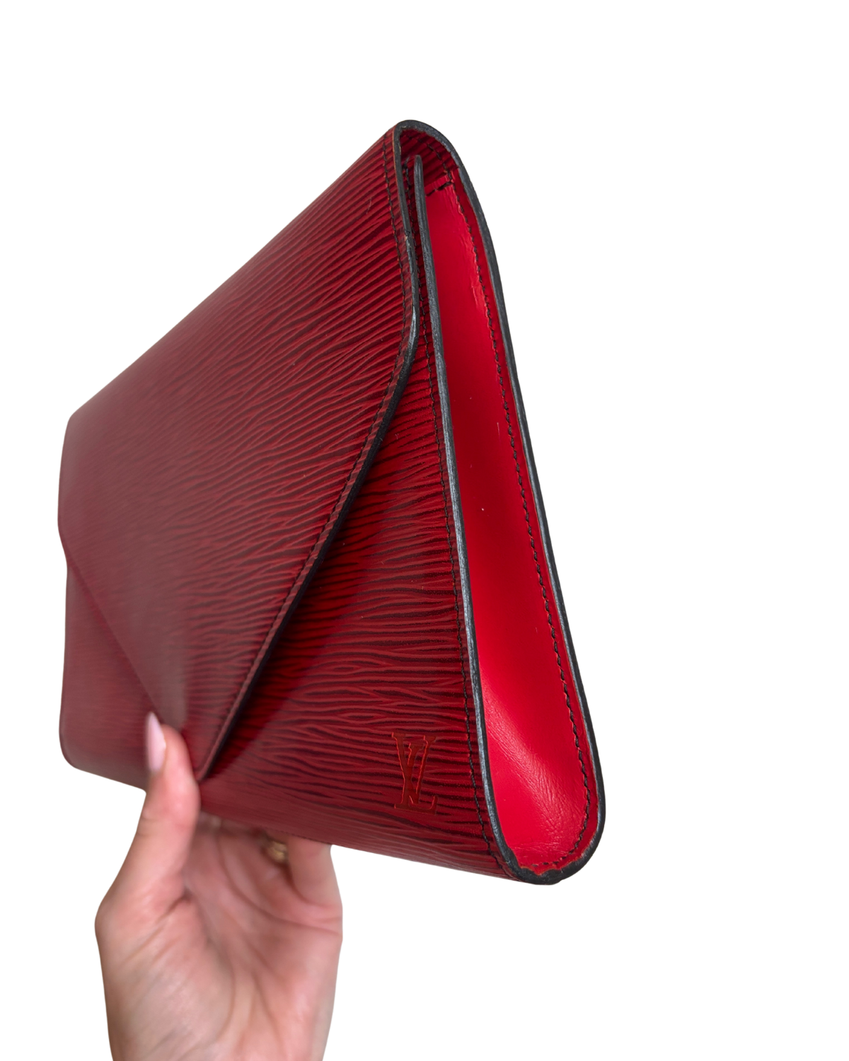 Louis Vuitton Art Deco Castille Red Epi Leather Clutch MM (1988)