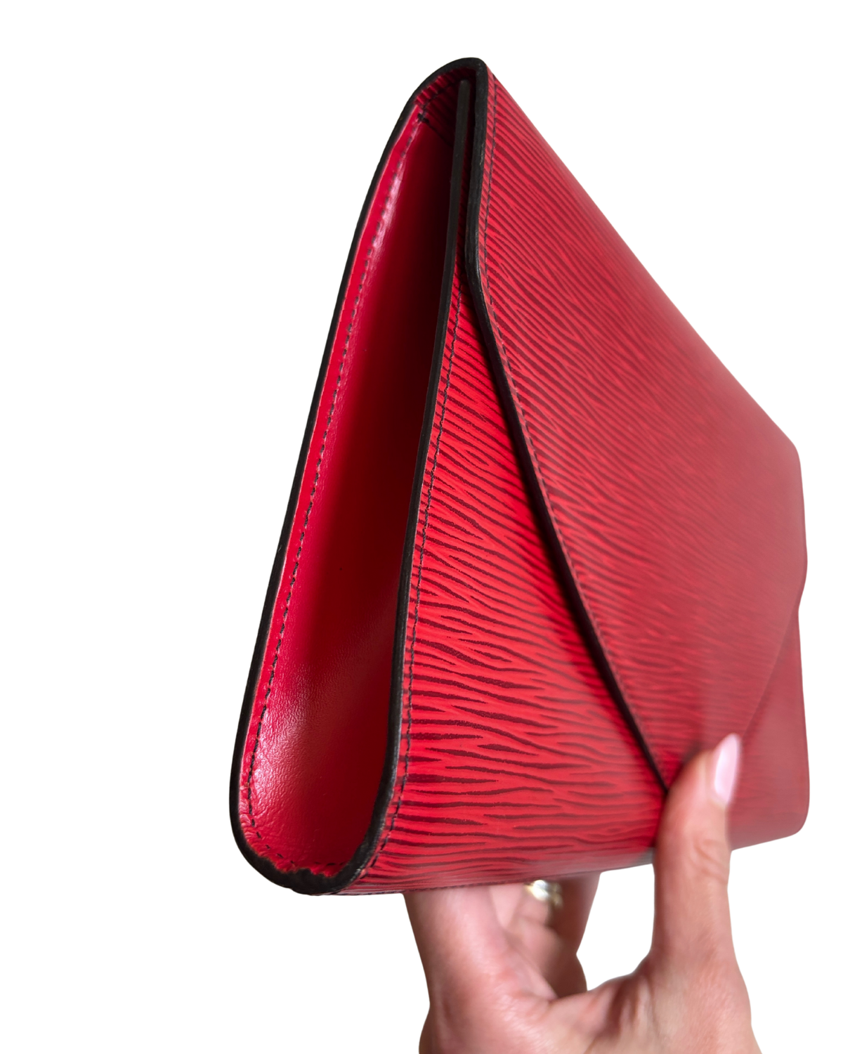 Louis Vuitton Art Deco Castille Red Epi Leather Clutch MM (1988)