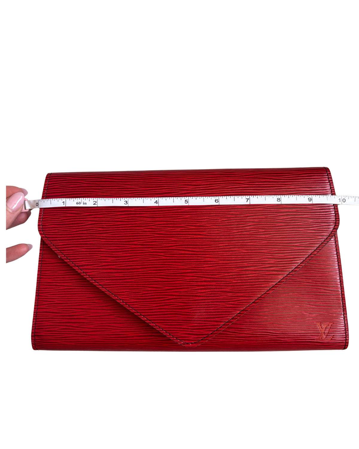 Louis Vuitton Art Deco Castille Red Epi Leather Clutch MM (1988)