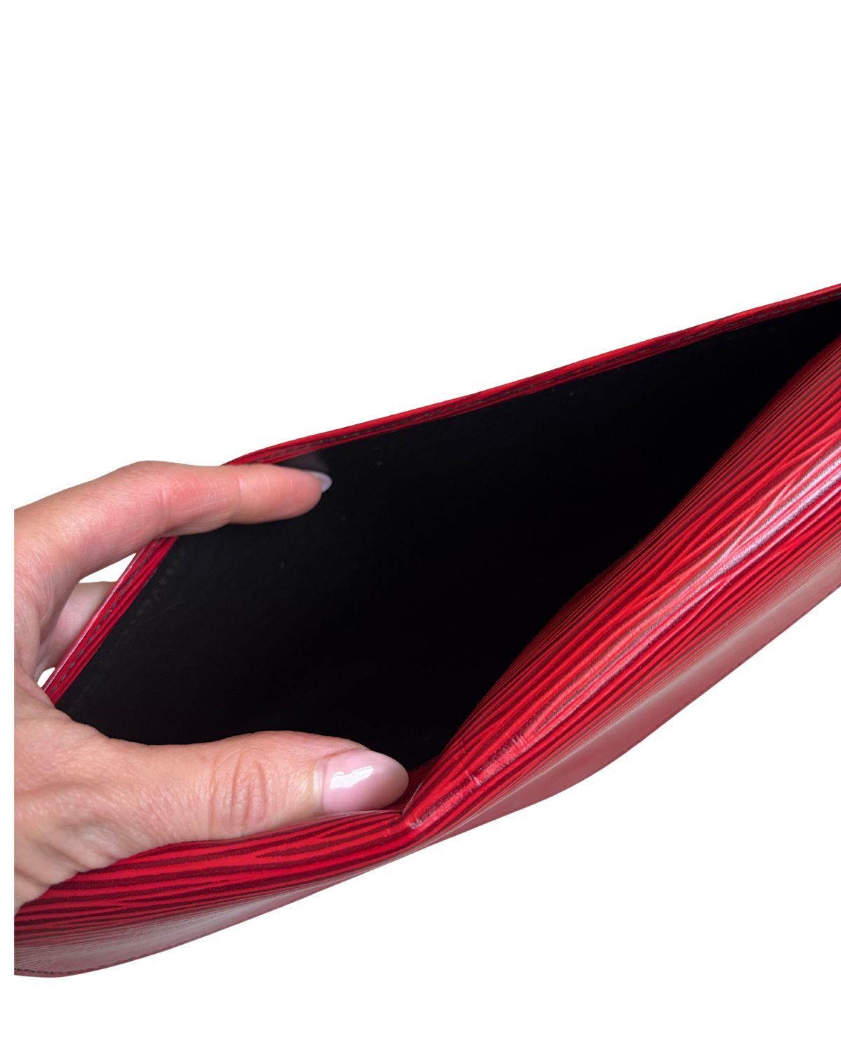Louis Vuitton Art Deco Castille Red Epi Leather Clutch MM (1988)