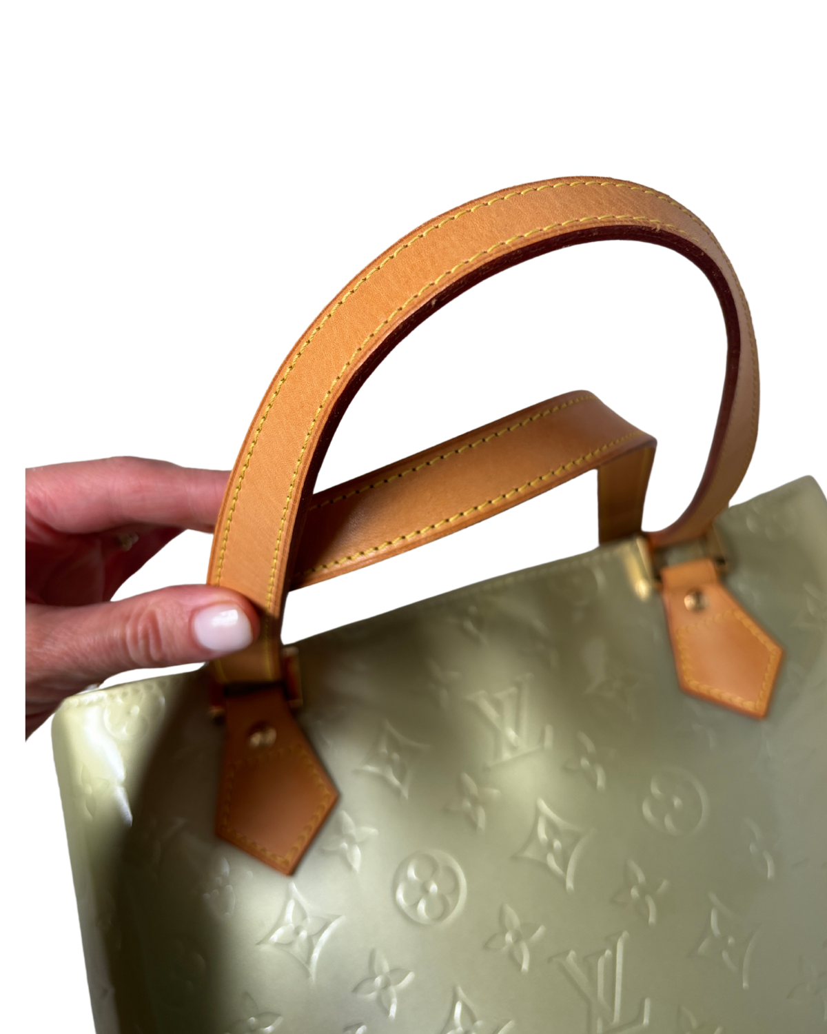 Louis Vuitton Light Green Vernis Houston Handbag