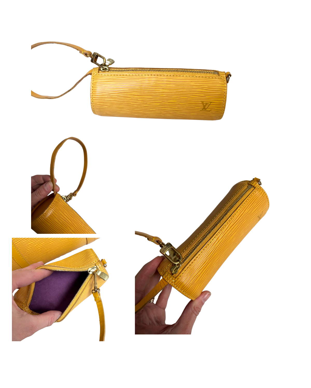 Louis Vuitton Yellow Epi Leather Soufflot Bag with Accessories Pochette