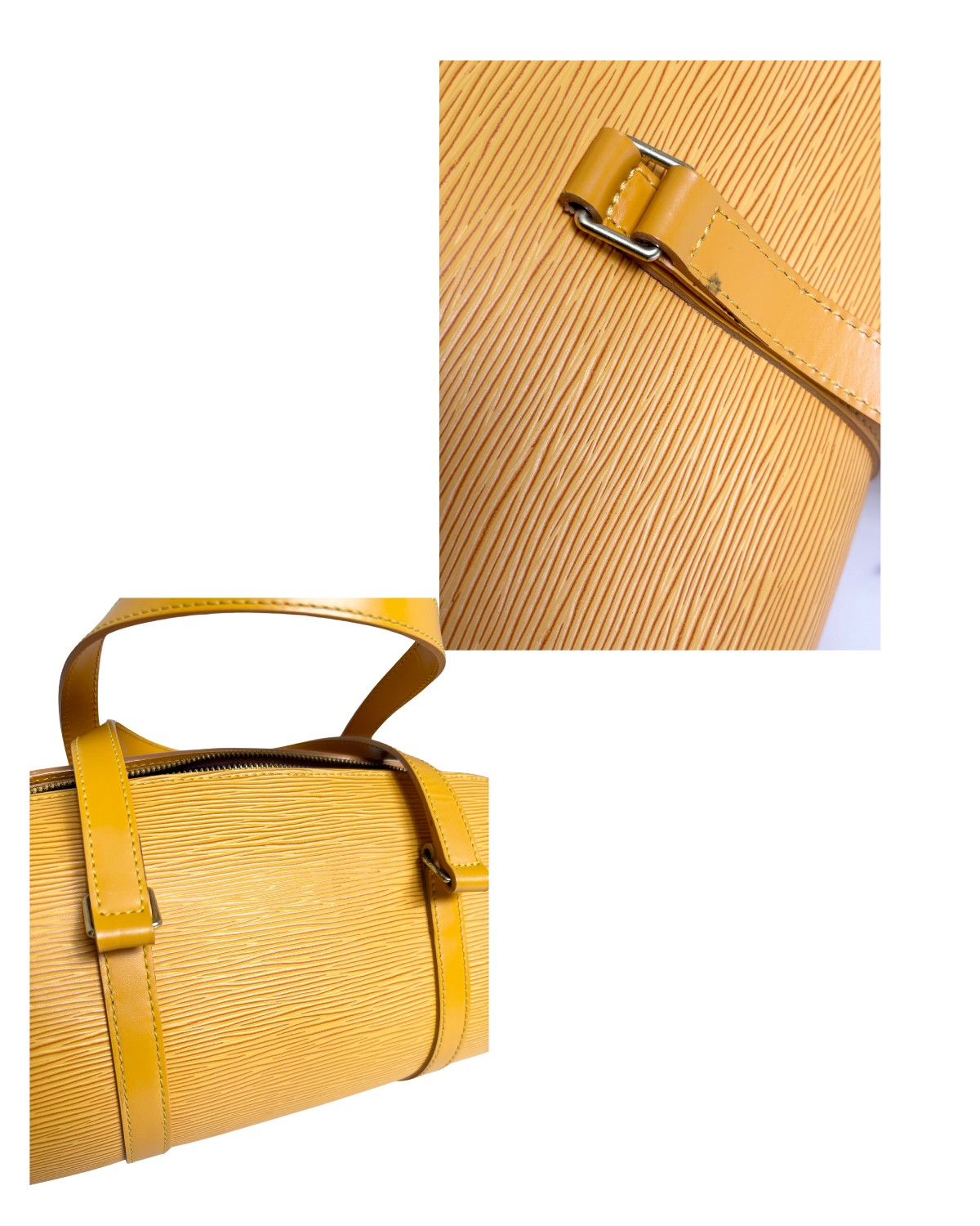 Louis Vuitton Yellow Epi Leather Soufflot Bag with Accessories Pochette