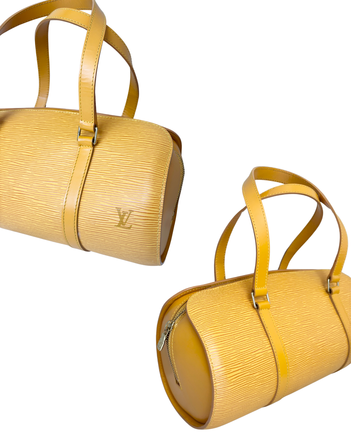Louis Vuitton Yellow Epi Leather Soufflot Bag with Accessories Pochette