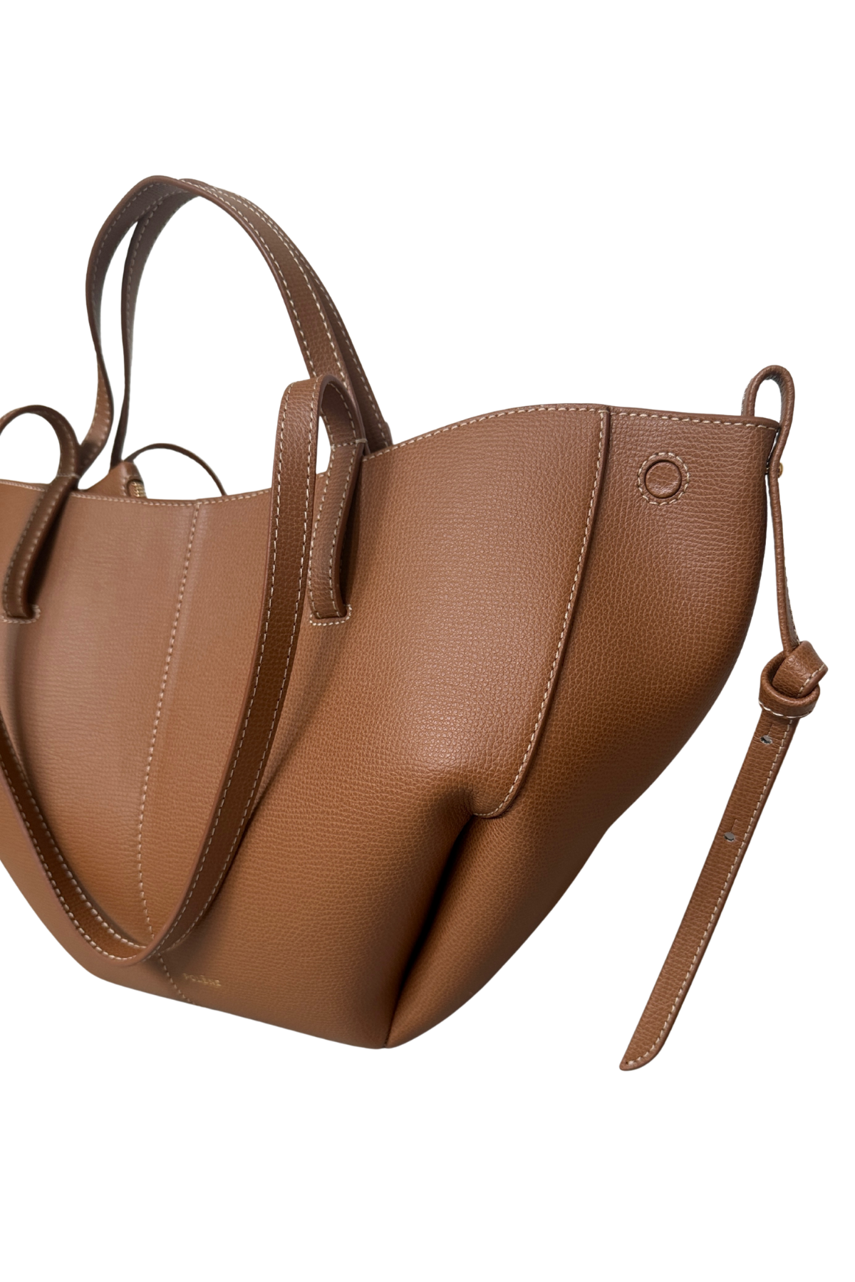 Polène Cyme Mini Textured Camel Tote