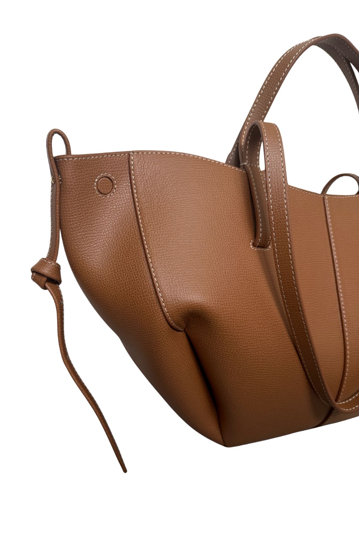 Polène Cyme Mini Textured Camel Tote