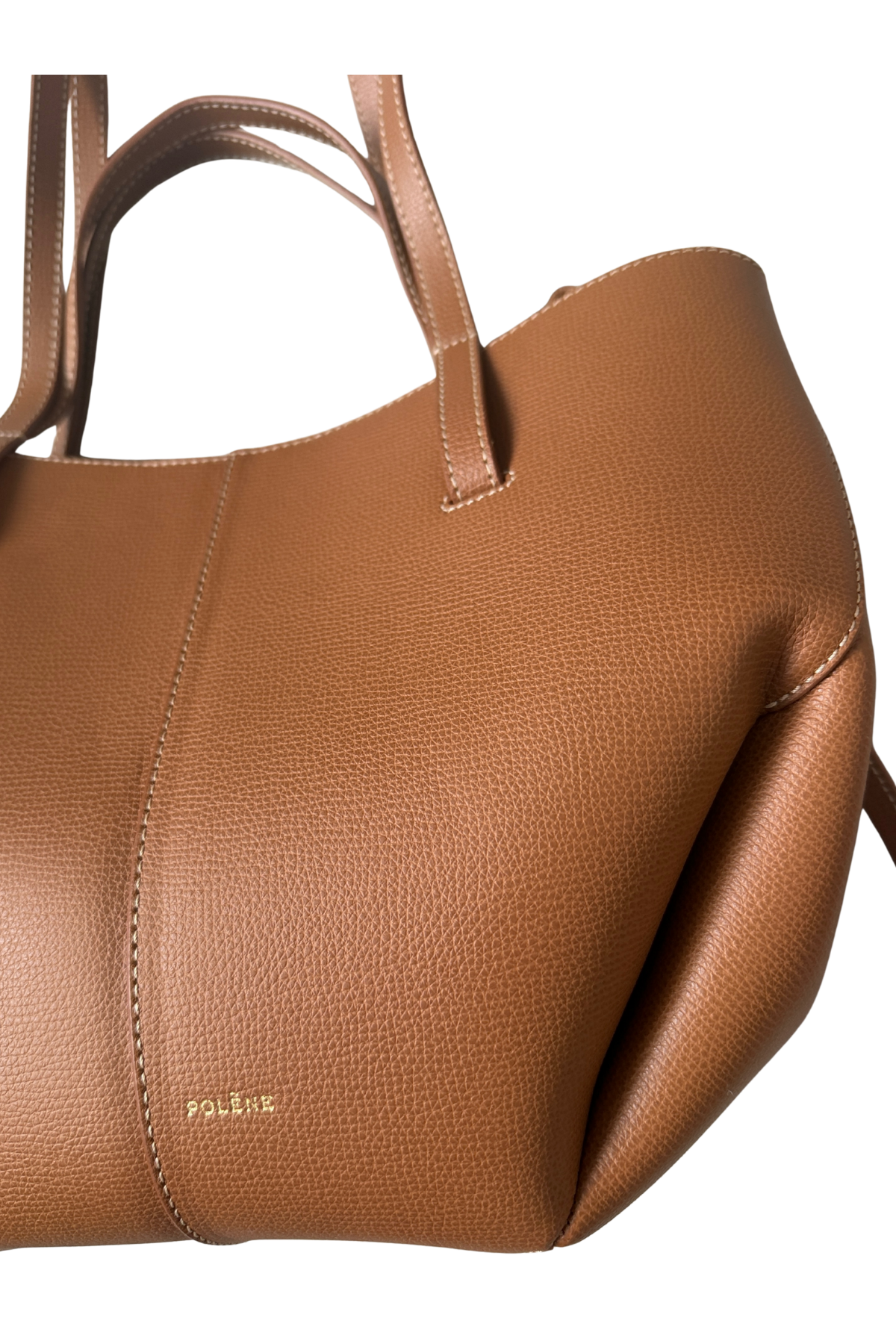 Polène Cyme Mini Textured Camel Tote
