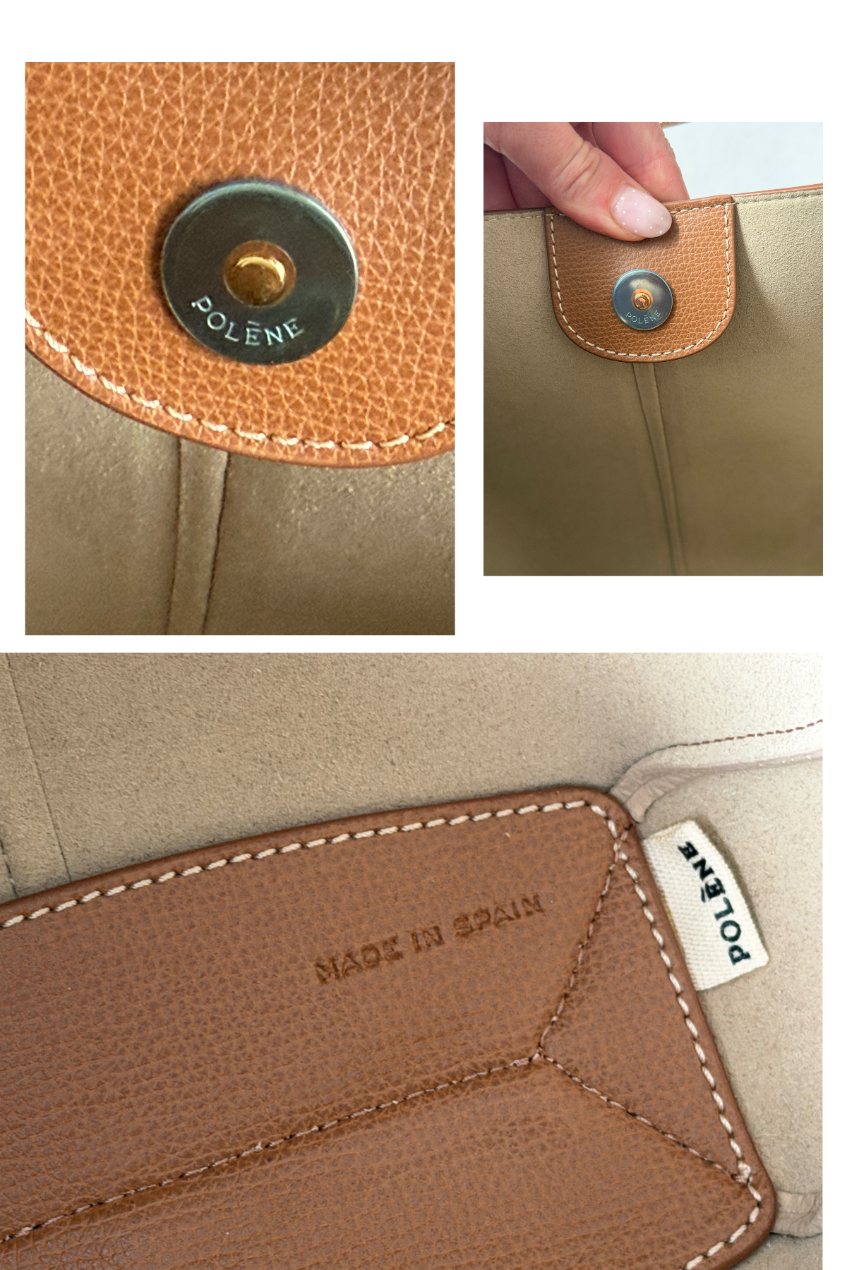 Polène Cyme Mini Textured Camel Tote