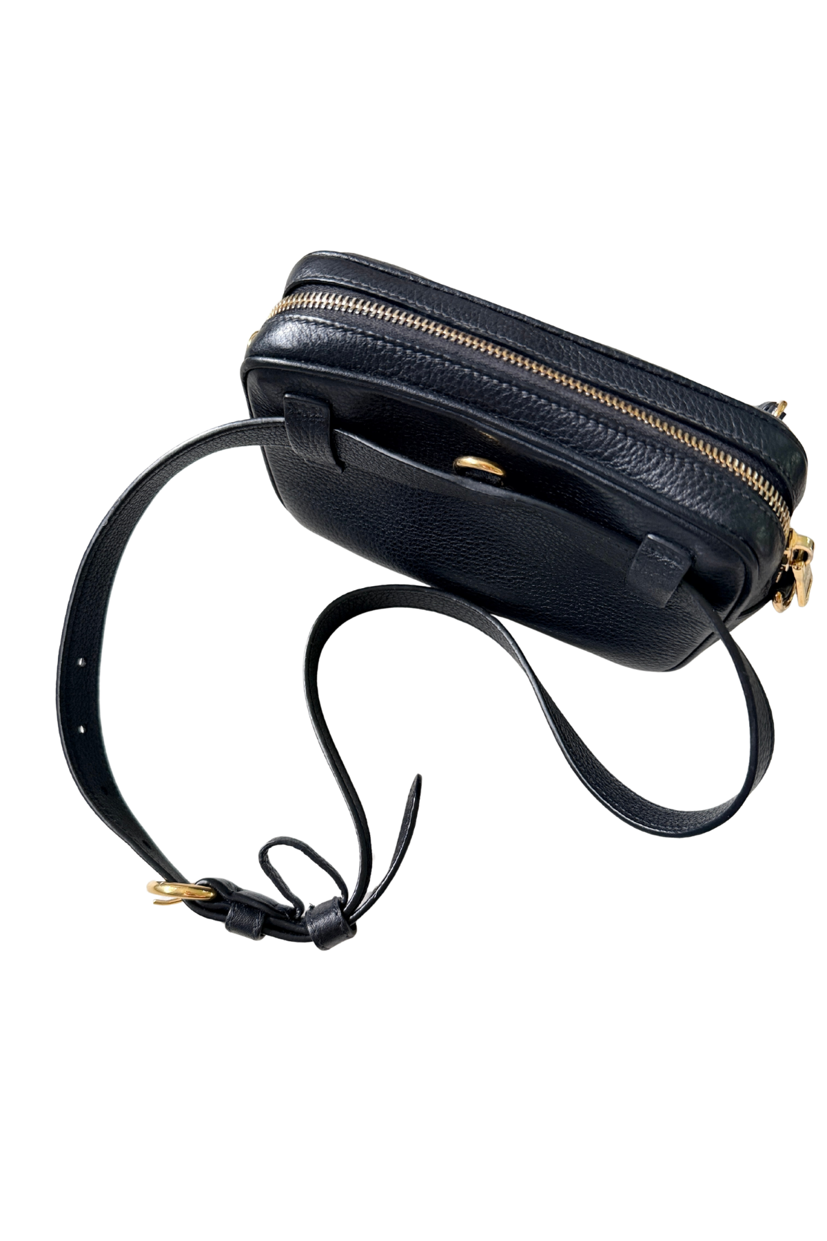 Prada Vitello Daino Black Leather Convertible Belt / Crossbody Bag