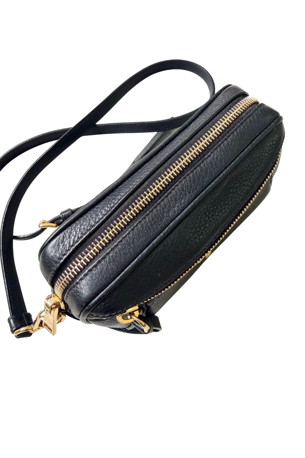 Prada Vitello Daino Black Leather Convertible Belt / Crossbody Bag