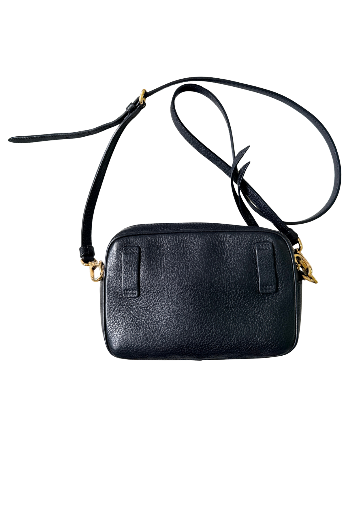 Prada Vitello Daino Black Leather Convertible Belt / Crossbody Bag