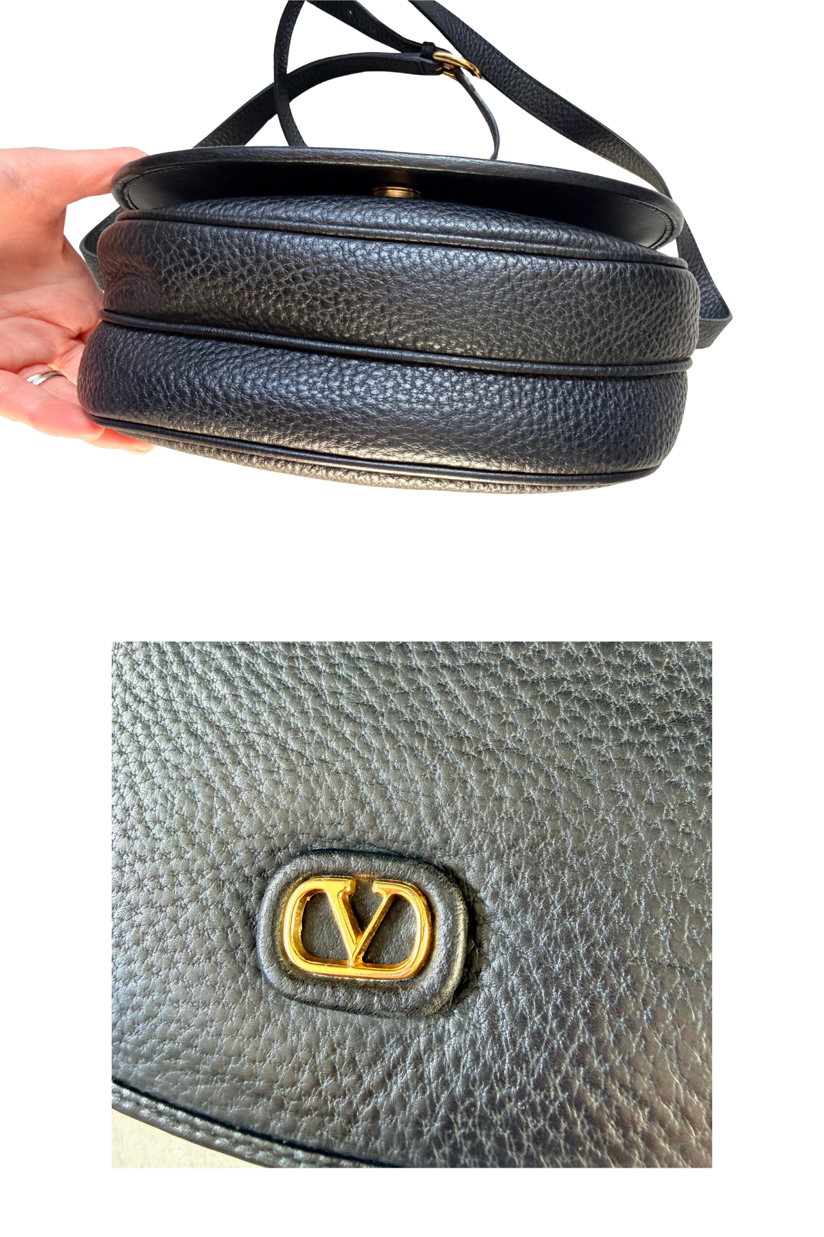 Valentino Pebbled Leather Crossbody Bag