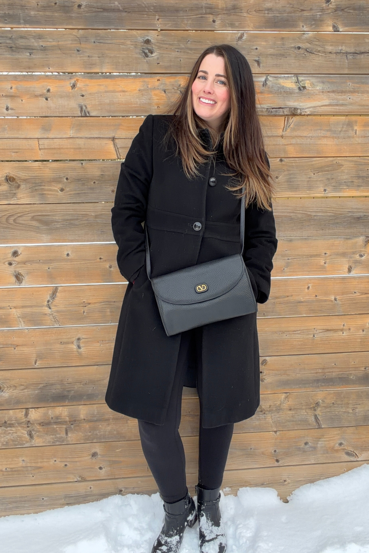 Valentino Garavani Pebbled Leather Clutch Shoulder Bag