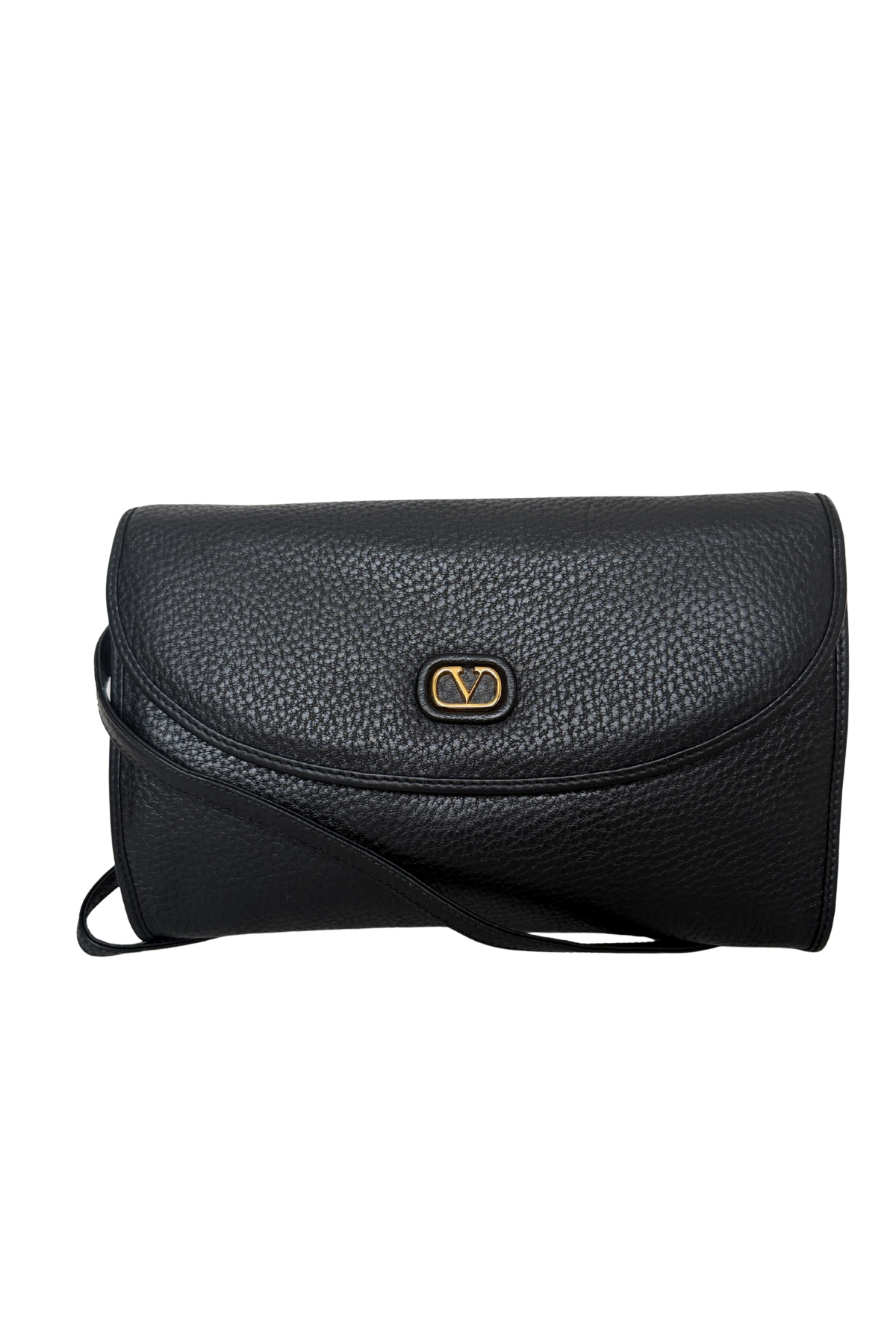 Valentino Garavani Pebbled Leather Clutch Shoulder Bag