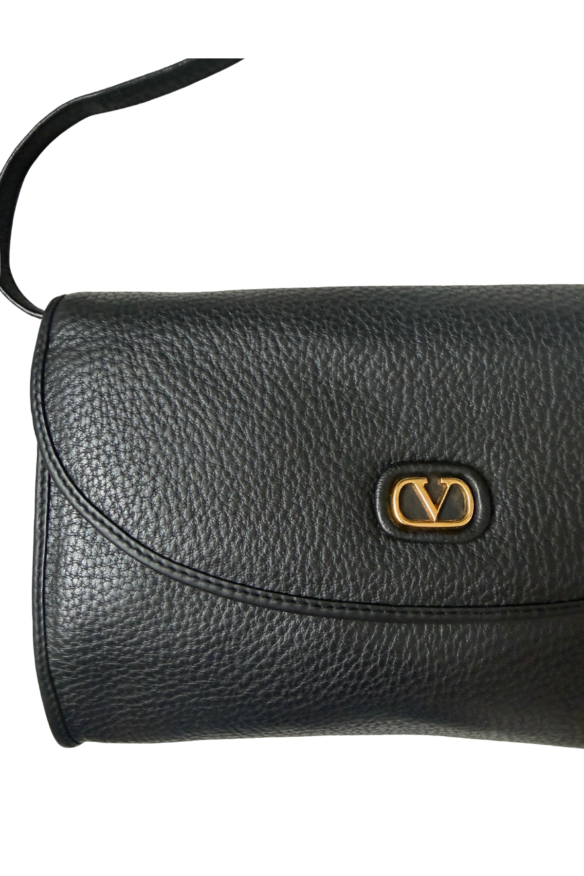 Valentino Garavani Pebbled Leather Clutch Shoulder Bag