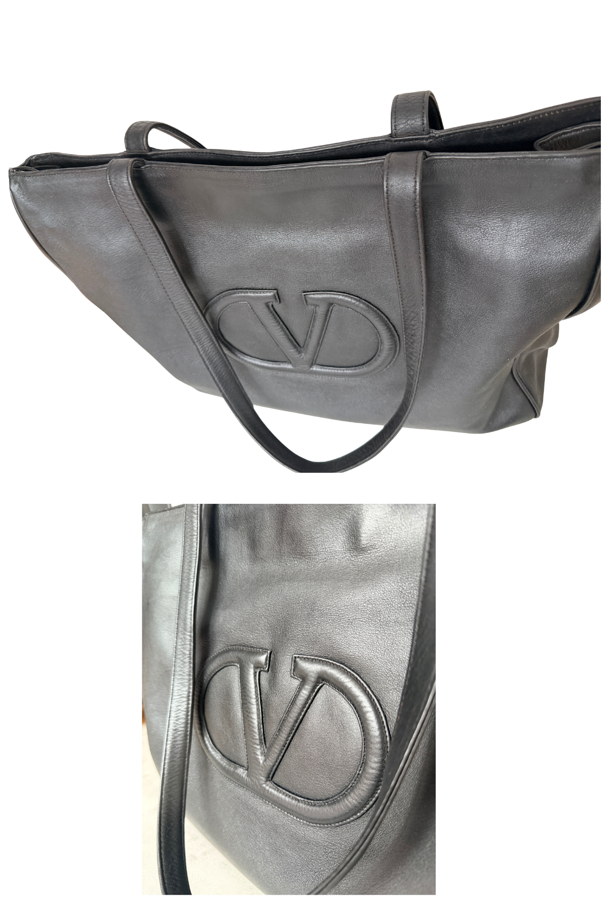Valentino Black Soft Leather Large Tote