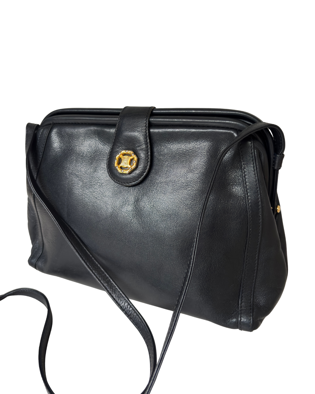 Vintage Céline Triomphe Shoulder Bag with Crest Medallion (1980'S - 1990's)