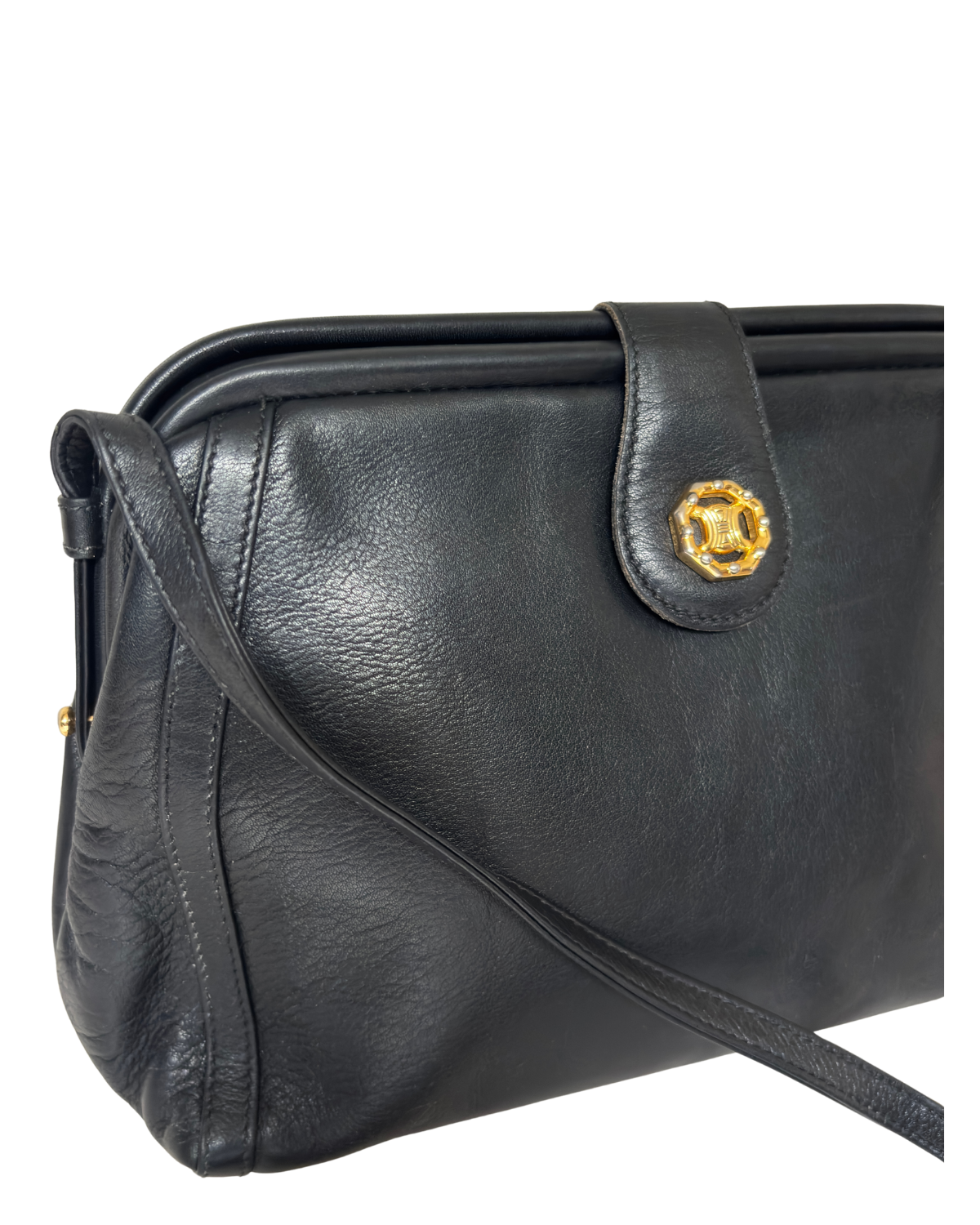 Vintage Céline Triomphe Shoulder Bag with Crest Medallion (1980'S - 1990's)