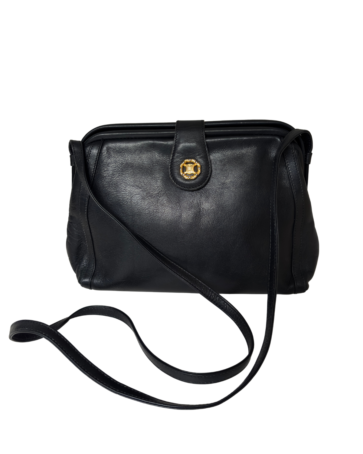 Vintage Céline Triomphe Shoulder Bag with Crest Medallion (1980'S - 1990's)